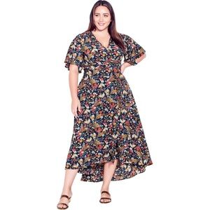 Evans Floral Wrap Maxi Dress — Size 26/28, NWT